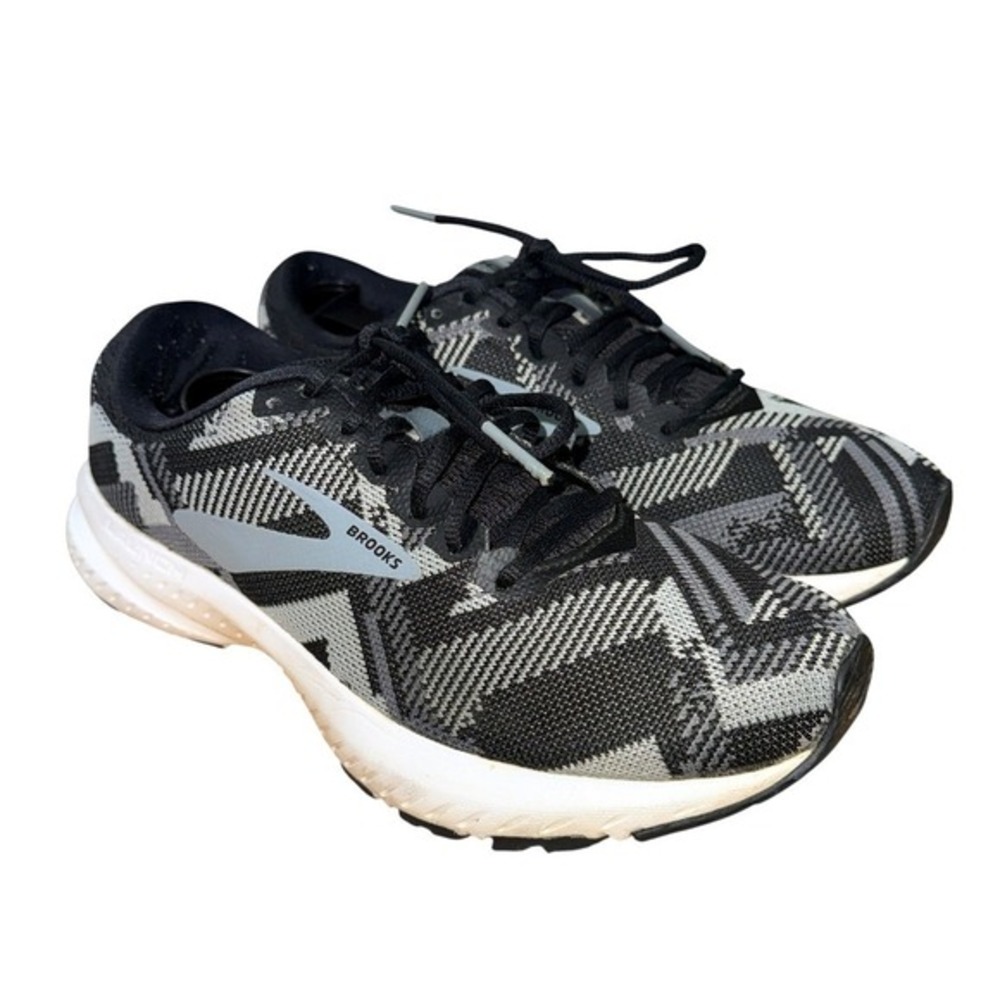 Brooks Launch 6 Running Shoes Womens 7 Pre-Owned Geometric‎ Black Gray Sneakers
